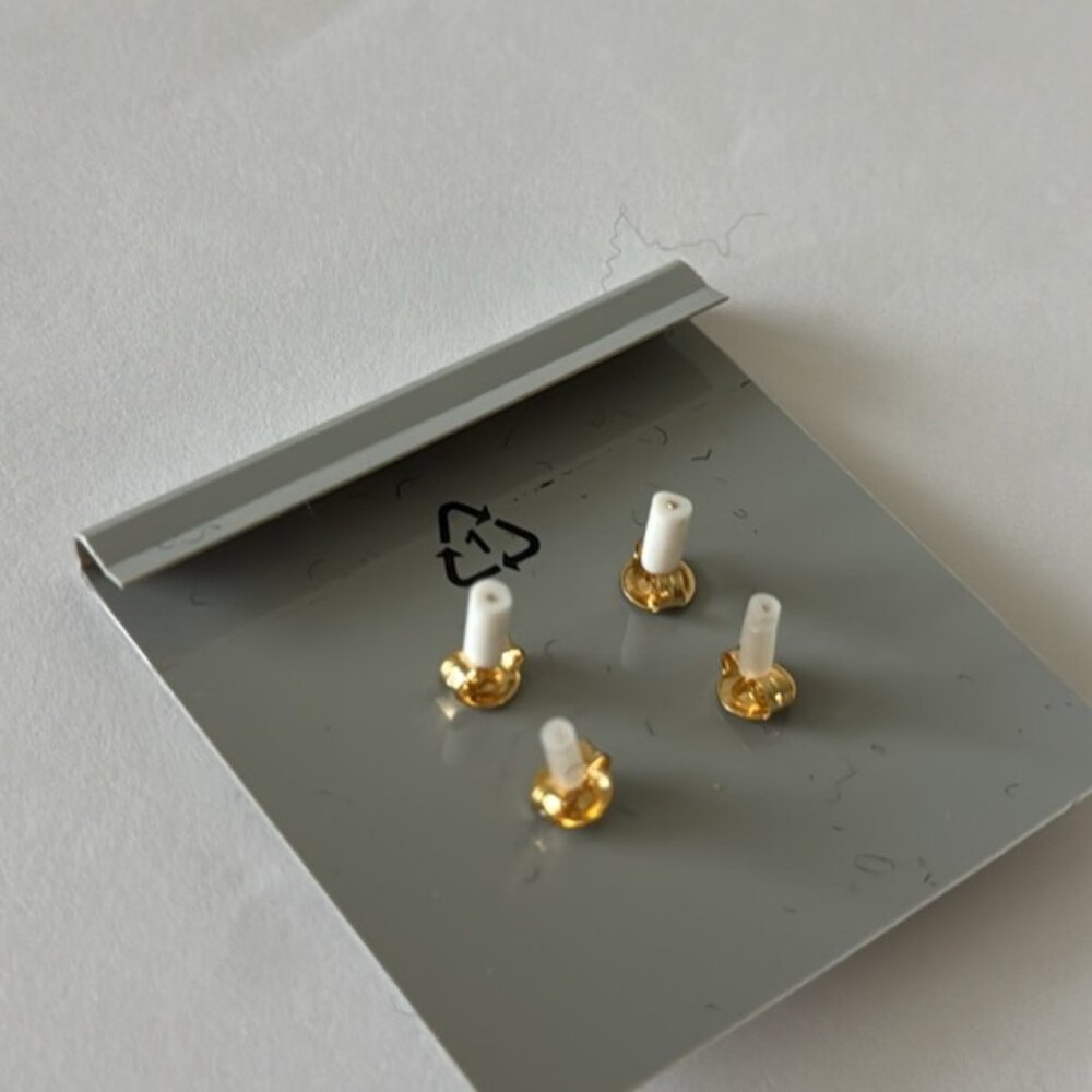 Rachel Zoe Set of 2 Mini earrings Clover Sterling silver 925 Gold Plated - Picture 11 of 13